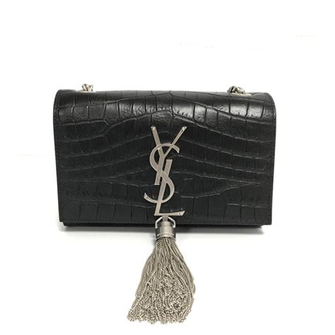 ysl bag with black hardware|ysl black bag with tassel.